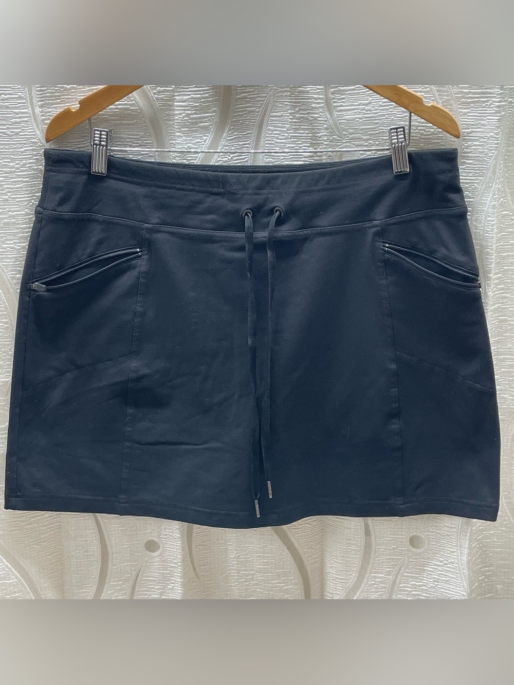 Black Mini Skirt with Drawstring Waist